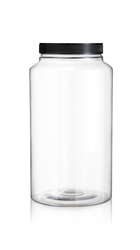 Bocaux ronds grands et hauts en PET de 120 mm de large bouche 5400 ml (J4800) - Pet-Plastic-Bottles-Round-1Np