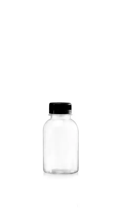 PET 38mm 285ml Small Boston round Bottles(65-285) - 285 ml PET Boston Style bottle for cool beverages packaging with Certification FSSC, HACCP, ISO22000, IMS, BV