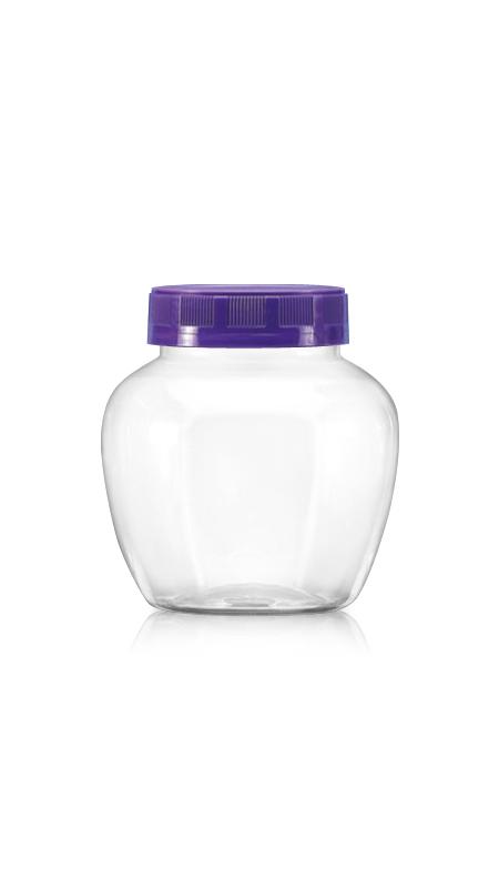 PET 63mm 450ml Round Medium Jars (B460) - 450 ml PET Apple Shape Jar with Certification FSSC, HACCP, ISO22000, IMS, BV