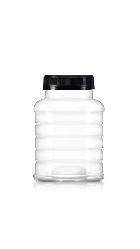 PET 63mm 560ml runzelige runde Gläser (B604) - 560-ml-PET-Glas für kühle Soße mit Zertifizierung FSSC, HACCP, ISO22000, IMS, BV
