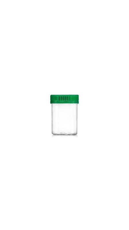 PET 53mm 100ml kleine Gläser (F100) - 100 ml PET Mini-Glas mit Zertifizierung FSSC, HACCP, ISO22000, IMS, BV