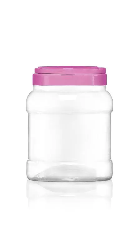 Sticle PET cu gât larg de 120 mm, de 2200 ml (J1000) - Borcan rotund PET de 2200 ml cu certificare FSSC, HACCP, ISO22000, IMS, BV