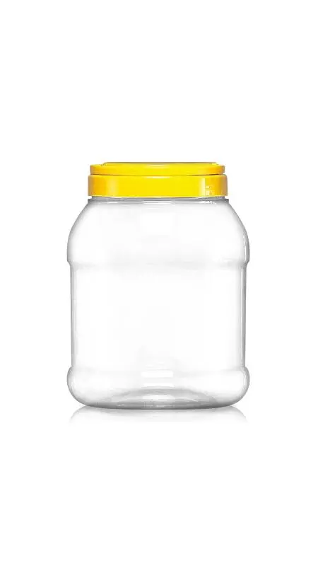 Frascos grandes de boca larga PET 120mm 3250ml (J1500S) - Pote Redondo PET de 3250 ml com Certificação FSSC, HACCP, ISO22000, IMS, BV