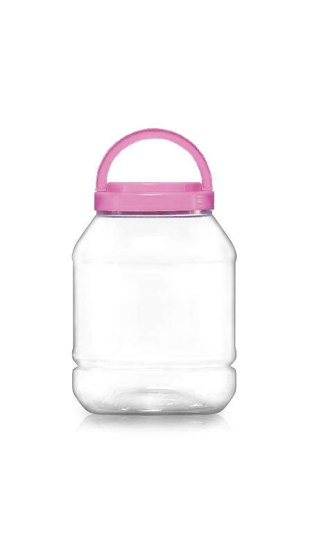 Pots ronds en PET de 4000 ml à large ouverture de 120 mm (J4001) - Pot rond pointu en PET de 4000 ml avec certification FSSC, HACCP, ISO22000, IMS, BV