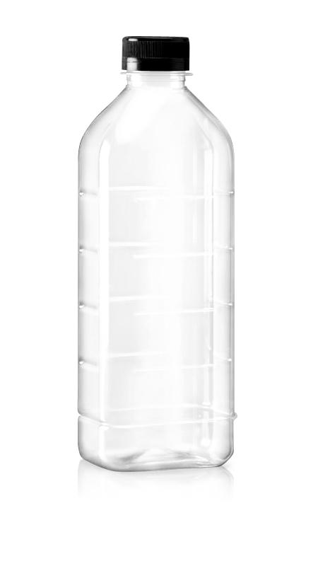 Butelki do napojów PET 38mm 1000ml (85-1004) - 1000 ml butelka prostokątna PET do pakowania chłodzonych napojów z certyfikatami FSSC, HACCP, ISO22000, IMS, BV