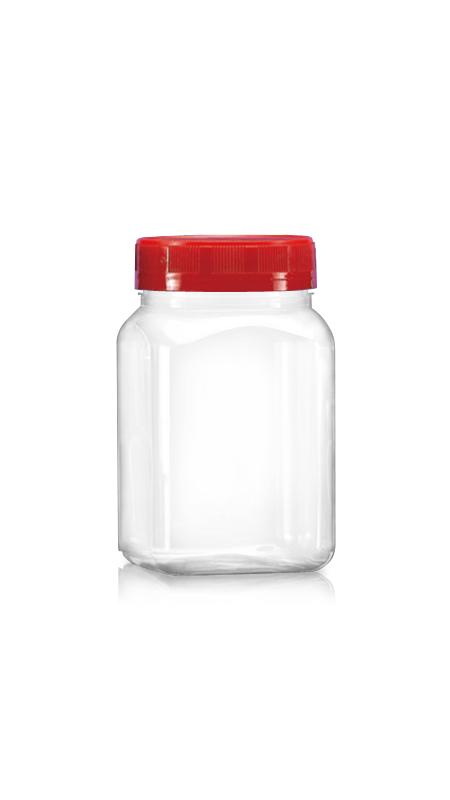 PET 63mm 400ml Square medium Jars (B404) - 400 ml PET Square Jar with Certification FSSC, HACCP, ISO22000, IMS, BV