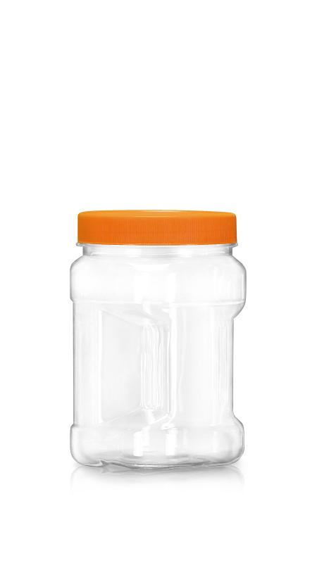 PET 89mm 700ml Gripper Square jars (D694) - 700 ml PET Square Grip Jar with Certification FSSC, HACCP, ISO22000, IMS, BV