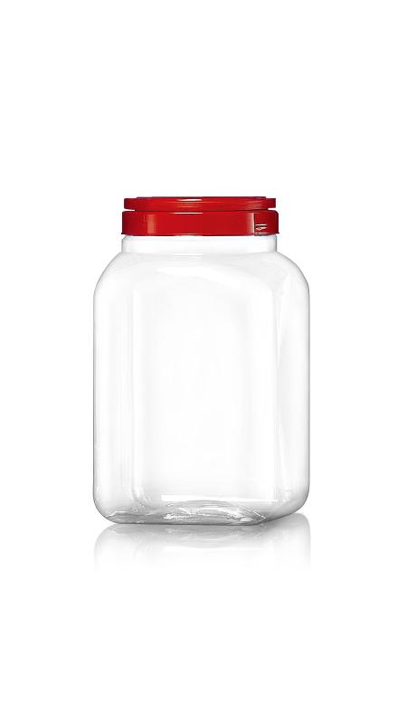 PET 120mm Wide mouth 4400ml Square big Jars (J4004) - 4400 ml PET Square Jar with Certification FSSC, HACCP, ISO22000, IMS, BV