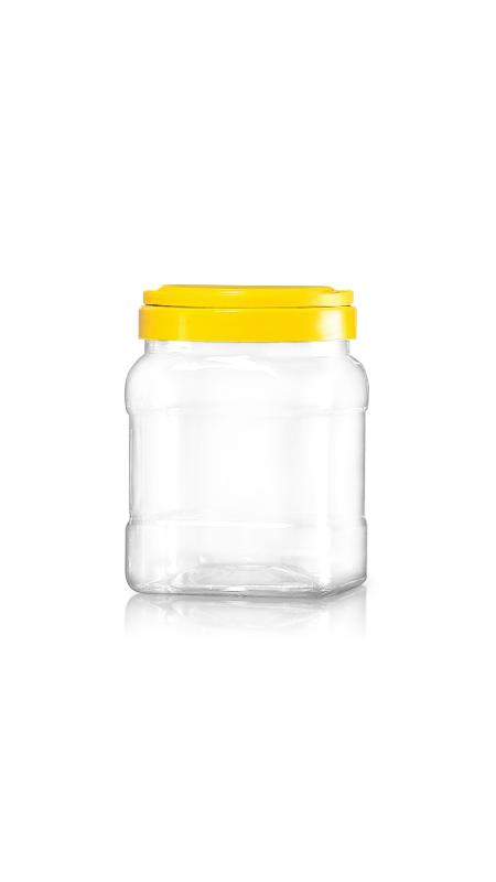 PET 120mm Wide mouth 1800ml Sharpen Square Jars (J1704) - 1800 ml PET Square Jar with Certification FSSC, HACCP, ISO22000, IMS, BV