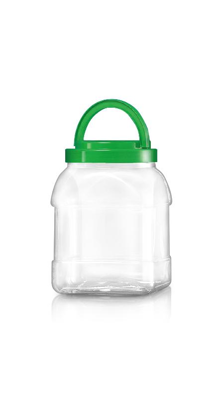 PET 120mm Bouche large 2900ml Bocaux ronds aiguisés (J2804) - 2900 ml PET Bocal carré pointu avec certification FSSC, HACCP, ISO22000, IMS, BV