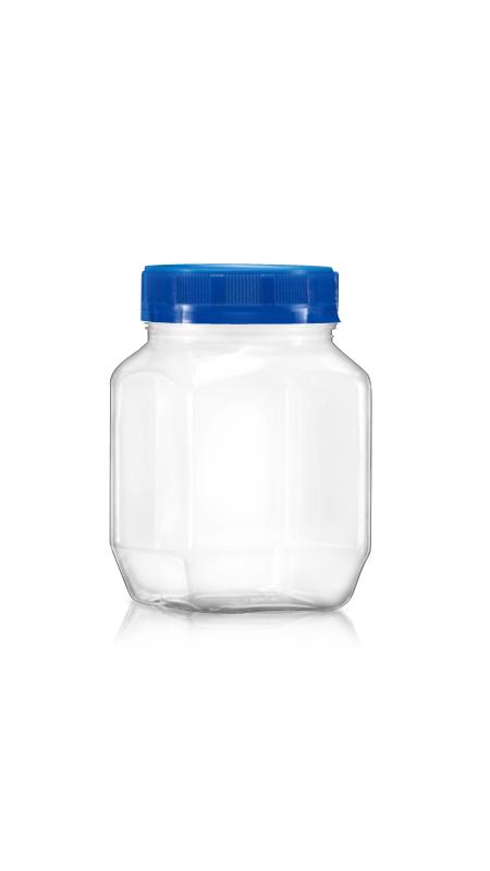 PET 63mm 350ml Square small Jars (B357) - 350 ml PET Rectangle Taper Jar with Certification FSSC, HACCP, ISO22000, IMS, BV