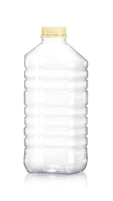 PET 2000ml Quadratische Flaschen (W2000) - Pet-Plastic-Bottles-Square-W2000
