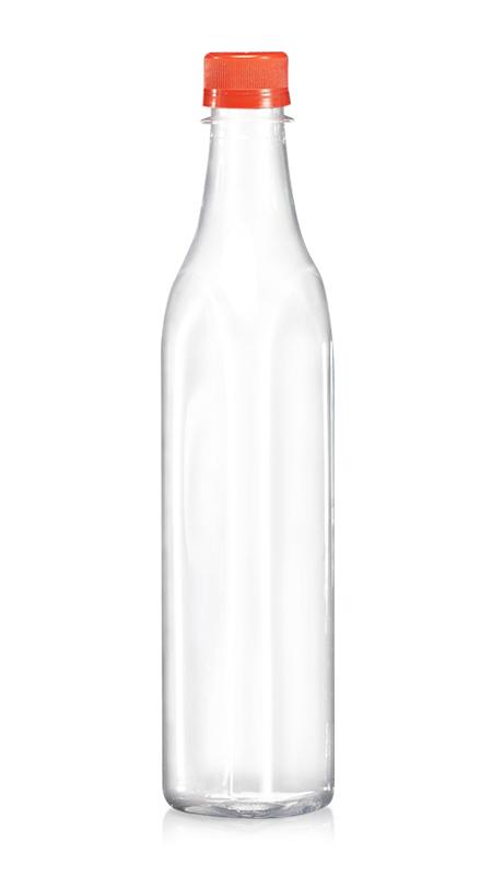 Botellas de forma triangular PET de 500 ml con tapa de 28 mm (W503)
