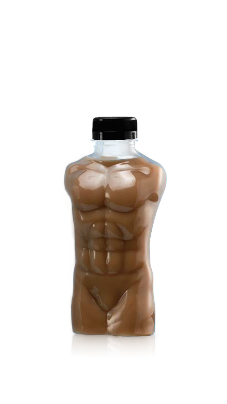 Bouteilles en PET de forme Homme Musclé de 38 mm 500 ml (MM500) - Bouteille PET de 500 ml style Homme Musclé pour l'emballage de boissons fraîches avec certification FSSC, HACCP, ISO22000, IMS, BV