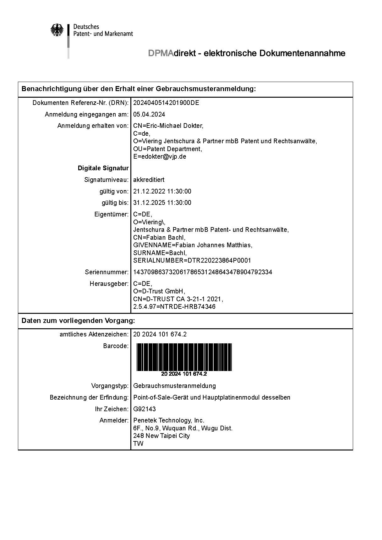 Modular_POS_POE_German Patent