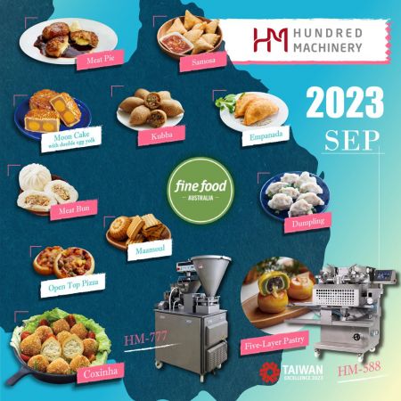 榮獲台灣精品獎的百城機械HM-588多功能食品自動包餡成型機,以及今年6月在台北國際食品加工機械展上,奪下智慧化產品競賽優等獎的HM-777多功能餃子成型機,都是百城熱銷機種。 百城機械/提供