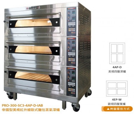 帝國型美規紅外線歐式麵包蒸氣深爐 (PRO2-300-SC3)