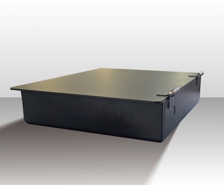 外注加工サービス - 焼付塗装仕上げの黒鋼防塵ボックス