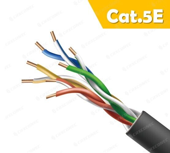 CMX 등급 24AWG Cat.5E U/UTP 실외 랜 케이블. BK