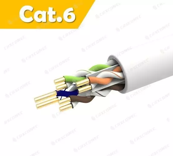 CM Rated 23AWG Cat.6 U/UTP Solid Lan Cable WHITE