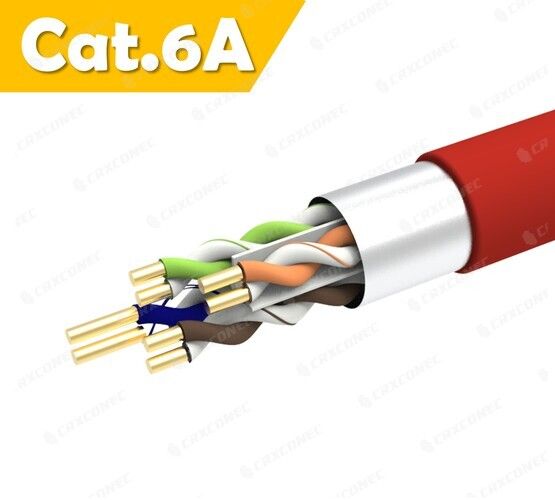 CAT.6A 23AWG FTP Katı Lan Kablosu KIRMIZI LSZH