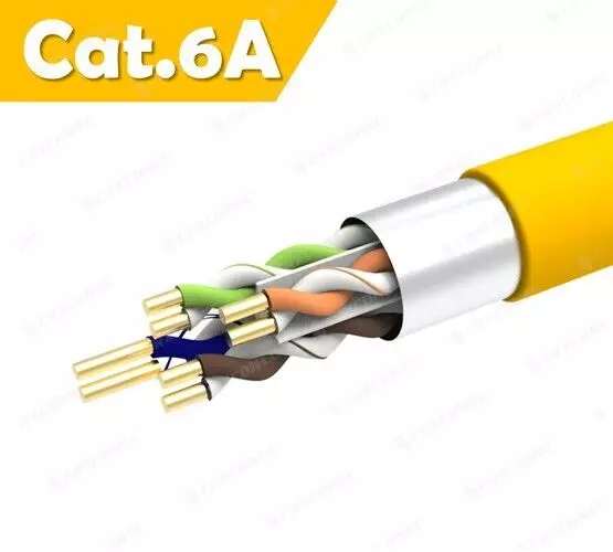 CAT.6A 23AWG FTP 솔리드 랜 케이블 노란색 PVC