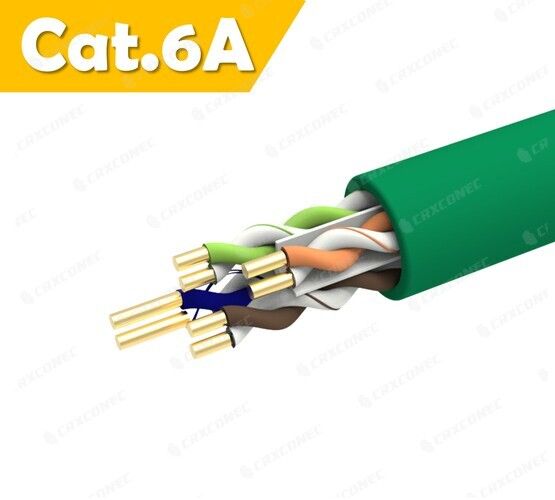 Cat.6A U/UTP LSZH 23AWG Solid Lan Cable GREEN LSZH