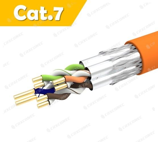 23 AWG S/FTP Cat.7 Solid Lan Cable Orange LSZH