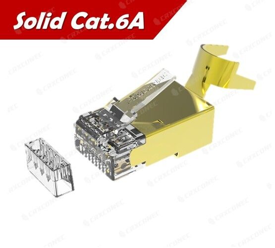 UL Listed Solid Cat.6A STP RJ45 Connector For 1.5 mm In Gold Color