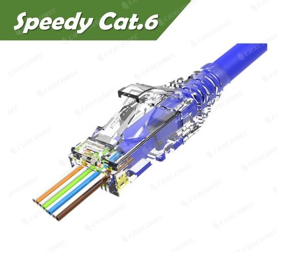 UL Listeli Hızlı Cat.6 UTP Geçişli RJ45 Konnektörü.