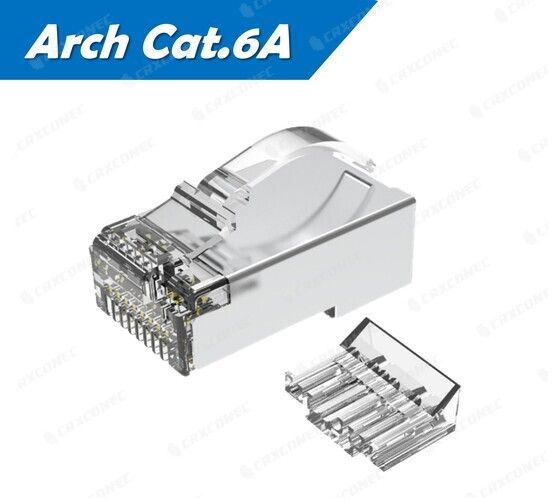 UL Listed Arch Cat.6A STP RJ45 Connector With Inset