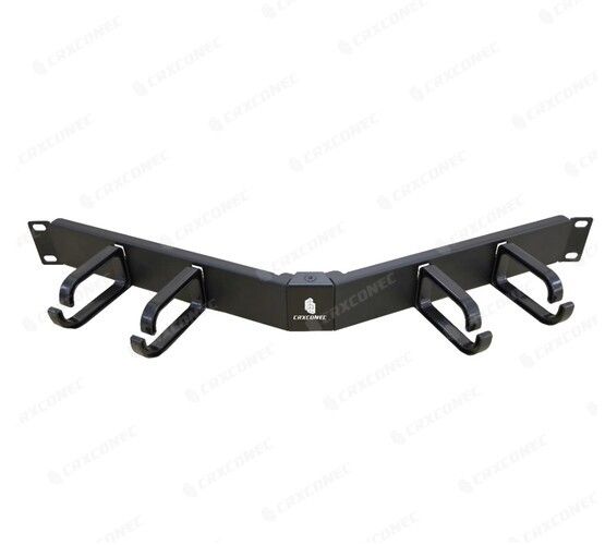 1U 19 Inch Angled-fold Cable Management With 4 Hangers.
