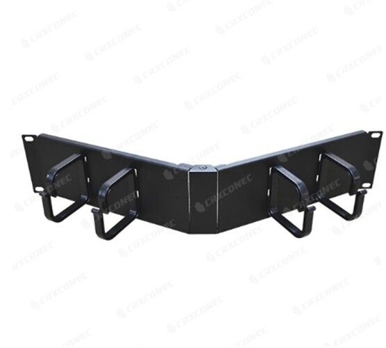 2U 19 Inch Angled-fold Cable Management With 4 Hangers.