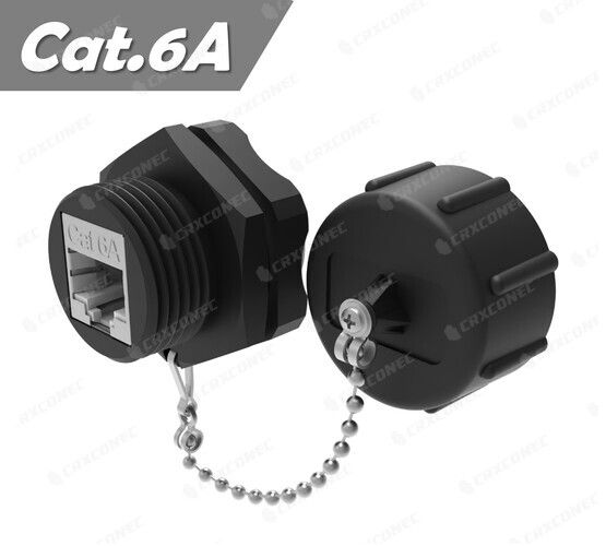 IP68 Rated Waterproof Cat.6A STP Industrial RJ45 Coupler