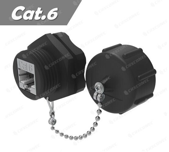 Acoplador RJ45 industrial STP Cat.6 a prueba de agua con clasificación IP68