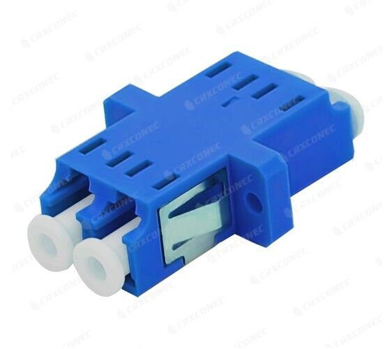 LC Duplex Fiber Optic Adapter with Flange.