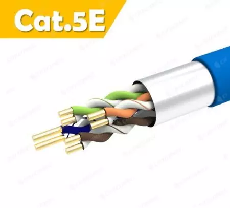 Kabel Cat.5E F/UTP Solid 24AWG PVC CM Berkualiti Tinggi 305M - Kabel LAN Solid FUTP Cat.5E 24AWG BL