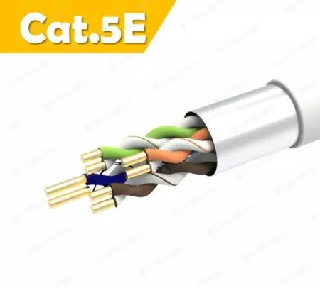 Kabel F/UTP Shielded Cat.5E 24AWG PVC CM Rated 305M - Kabel LAN Solid FUTP Cat.5E 24AWG WH
