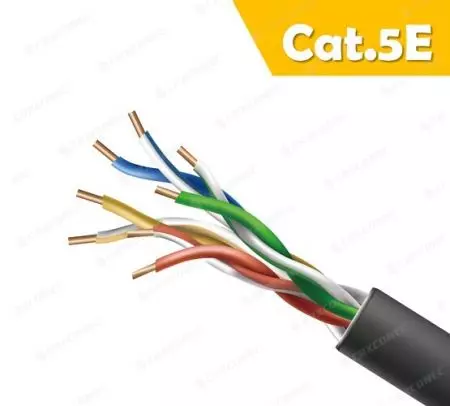 Kabel Lan U/UTP Luar 24AWG 305M untuk Penguburan Langsung Cat.5E - Kabel Lan U/UTP Luar 24AWG Cat.5E