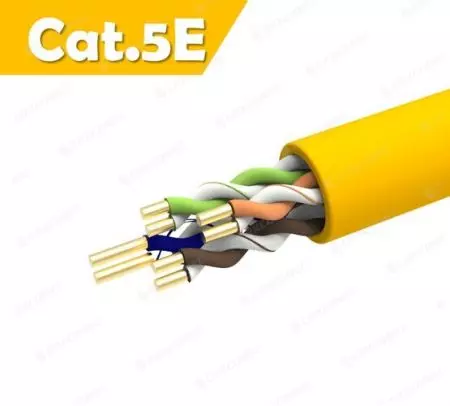 Kabel Ethernet Cat.5E U/UTP 24AWG Berperingkat CM PVC 305M - Kabel Lan Solid U/UTP Cat.5E 24AWG Berperingkat CM YL