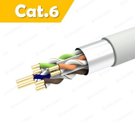 کابل داده CM رده 23AWG Cat.6 F/UTP سیمی داخلی PVC 305 متری - کابل شبکه CM رده 23AWG Cat.6 F/UTP سیمی خاکستری