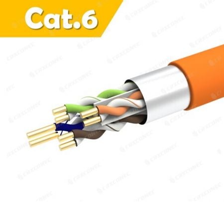 كابل بيانات شبكة PVC CM مصنف 23AWG Cat.6 F/UTP صلب 305 متر - كابل شبكة CM مصنف 23AWG Cat.6 F/UTP صلب OR