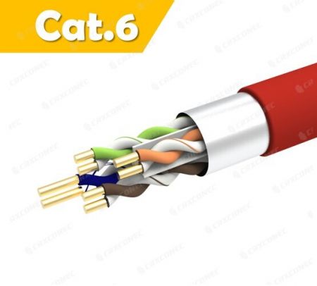 كابل بيانات شبكة Ethernet PVC CM مصنف 23AWG Cat.6 F/UTP صلب 305 متر - كابل شبكة CM مصنف 23AWG Cat.6 F/UTP صلب RD