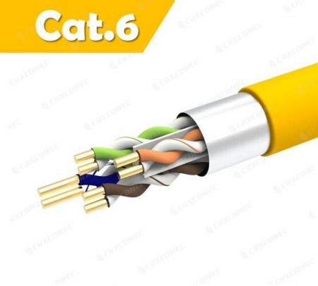 کابل داده سیمی CM با رتبه 23AWG Cat.6 F/UTP سرعت بالا PVC 305M