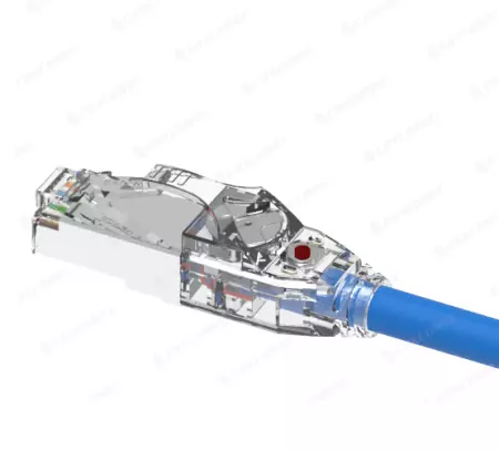 Kabel Patch U/FTP 26AWG 1M Biru yang Boleh Dikesan LED Tersenarai UL - Kabel Patch Cat.6 U/FTP 26AWG yang Tersenarai UL dan Boleh Dikesan LED.
