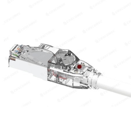 UL مدرج LED قابل للتتبع Cat.6 U/FTP 26AWG سلك التصحيح PVC 1M اللون الأبيض اللون الأبيض - سلك وصلة UL مدرج Cat.6 U/FTP 26AWG قابل للتتبع.