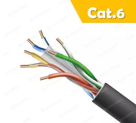 Kabel Luar Cat.6 U/UTP Pengkebumian Langsung 24AWG 305M - Kabel Lan Luar 24AWG Cat.6 U/UTP.