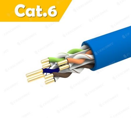 Kabel Ethernet Padat LS0H U/UTP Cat.6 24AWG 305M, Warna Biru - Kabel Lan Padat LSZH 24AWG Cat.6 U/UTP 305M BL