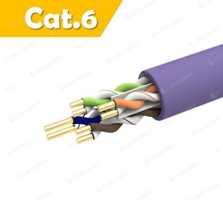 كابل شبكة LAN Cat6 مصنف بـ UL PVC CM مصنف 23AWG 305 متر - كابل شبكة CM مصنف 23AWG Cat.6 U/UTP الصلب اللون الأرجواني