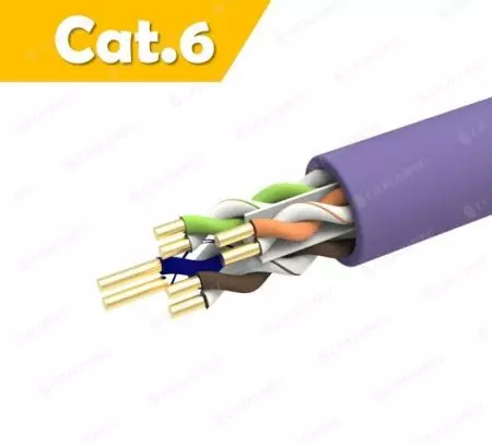 Kabel LAN Cat6 23AWG Berperingkat CM PVC Tersenarai Etherent 305M - Kabel Lan Solid Cat.6 U/UTP 23AWG Berperingkat CM UNGU